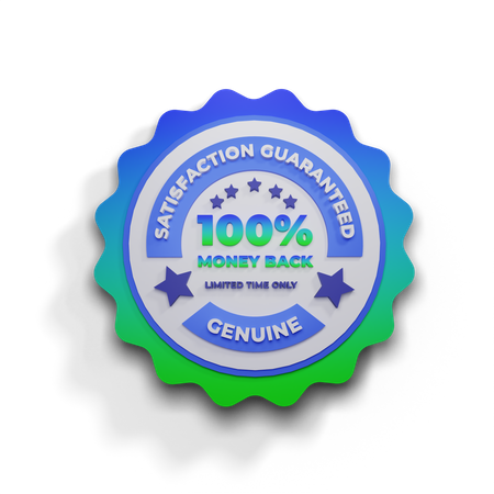 100 Percentage Money Back  3D Icon