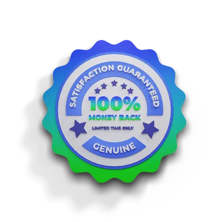 100 Percentage Money Back  3D Icon