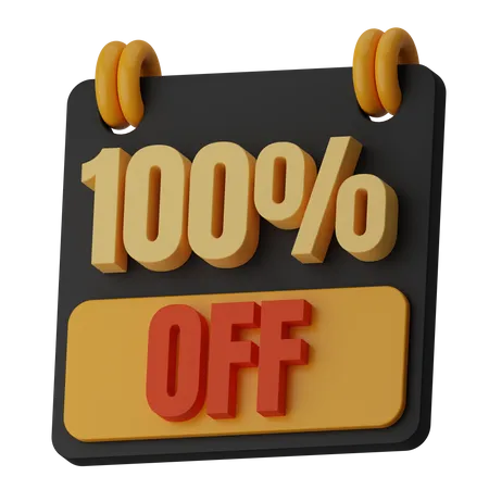 100 Percentage Off  3D Icon