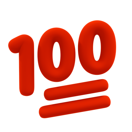 100 pontuação  3D Icon