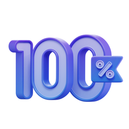 100 por ciento  3D Icon