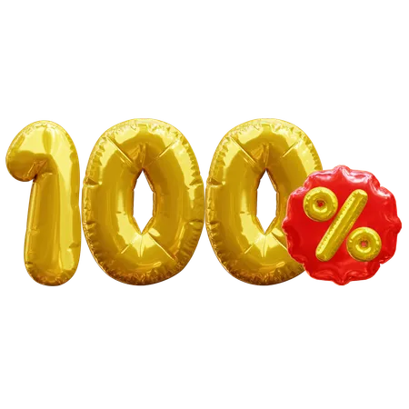 100 por ciento  3D Icon