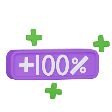 100 por cento  3D Icon