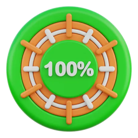 100 por cento  3D Icon