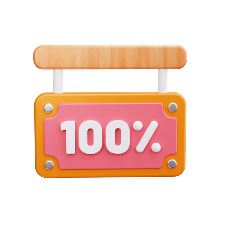 100 por cento de desconto  3D Icon