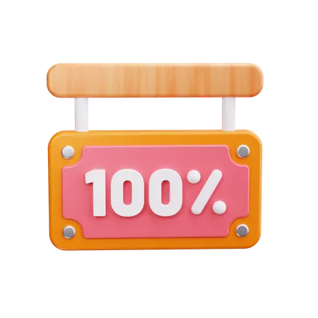 100 por cento de desconto  3D Icon