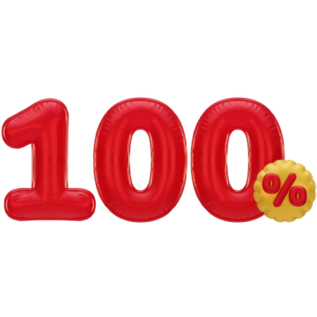 100 por cento de desconto  3D Icon