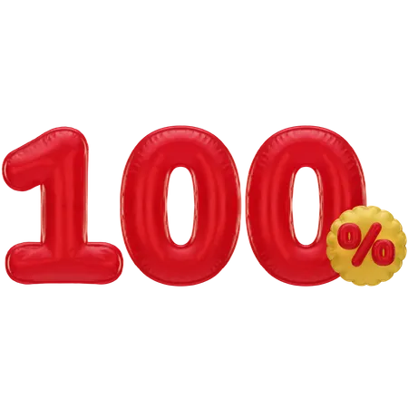 100 por cento de desconto  3D Icon