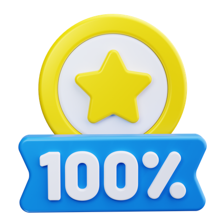 100 por ciento de garantía  3D Icon