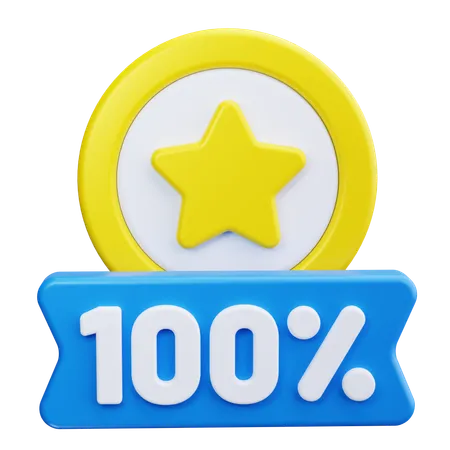 100 por ciento de garantía  3D Icon