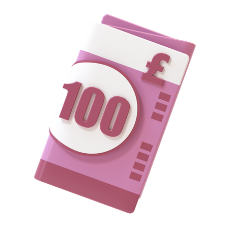 100 Pound Note  3D Icon