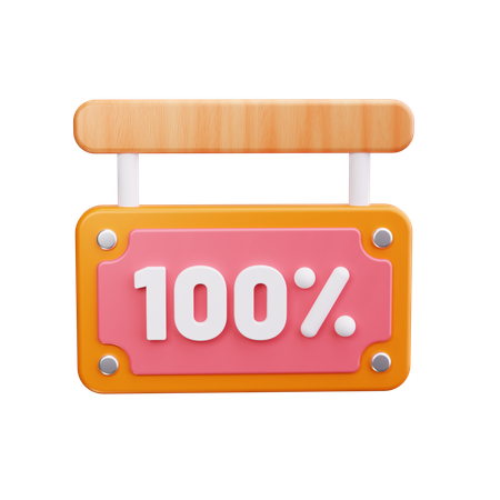 100 pour cent de réduction  3D Icon