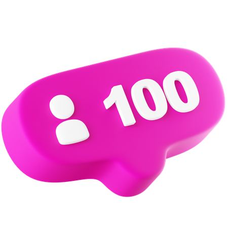 100 seguidores  3D Icon