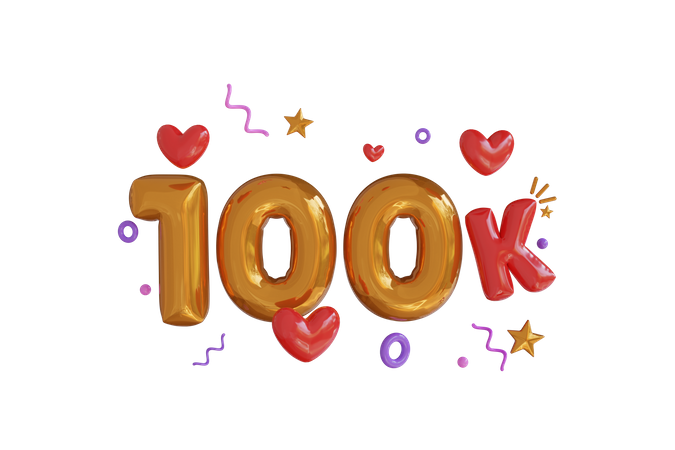 100K  3D Icon