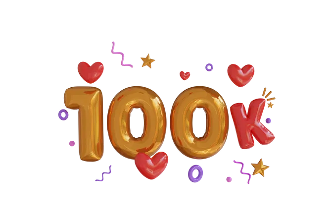 100K  3D Icon