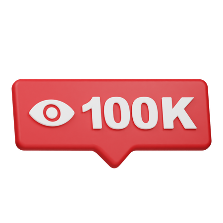 Benachrichtigung bei 100.000 Aufrufen  3D Icon