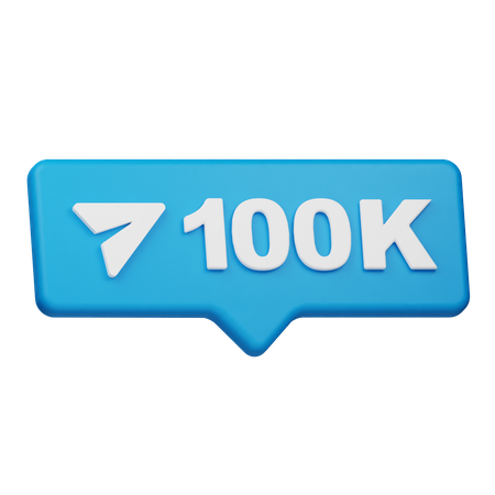 Notificação de 100 mil compartilhamentos  3D Icon