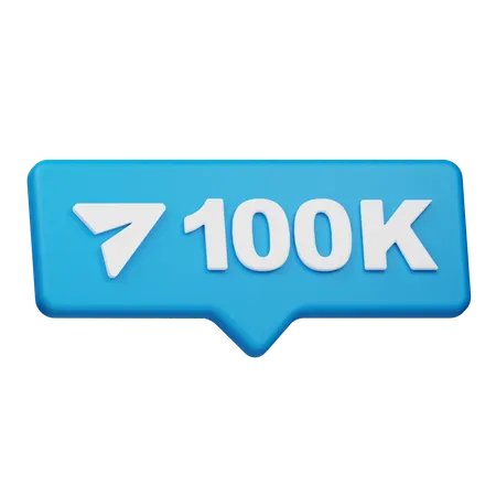 Notificação de 100 mil compartilhamentos  3D Icon