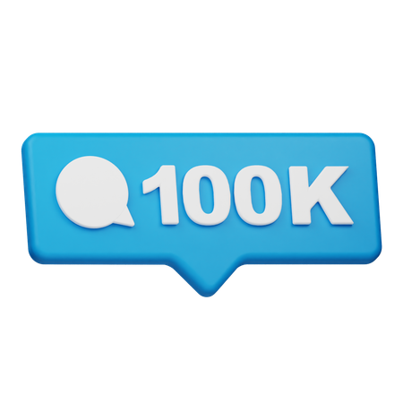 Benachrichtigung über 100.000 Kommentare  3D Icon