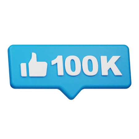 100K Likes  3D Icon