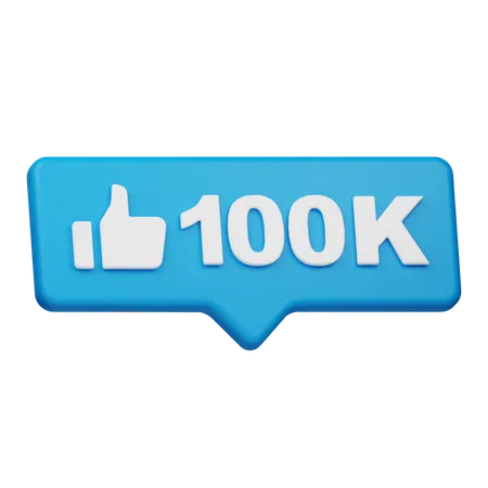 100K Likes  3D Icon