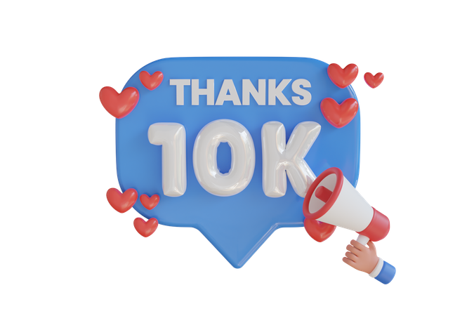 10k  3D Icon