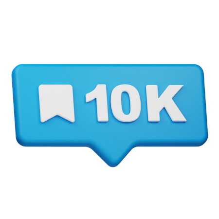 10K Bookmark Notification  3D Icon