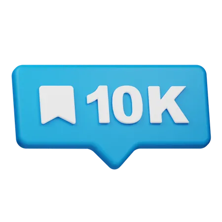 10K Bookmark Notification  3D Icon