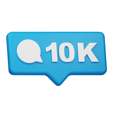 10K Comment Notification  3D Icon