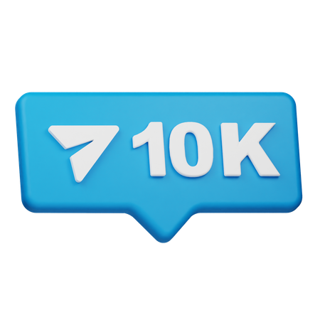 Notificação de 10k compartilhamentos  3D Icon