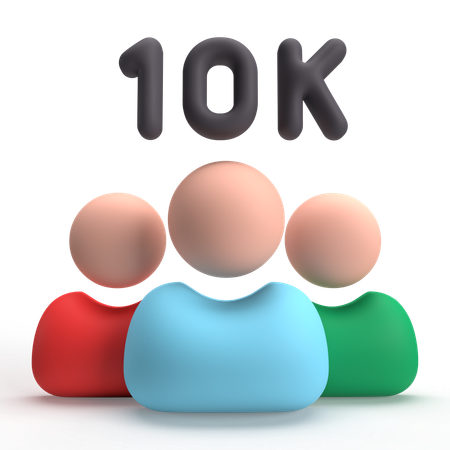 10k Follower  3D Icon