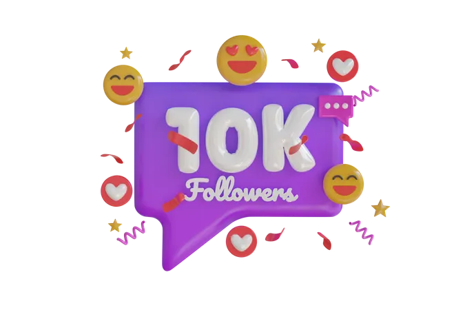 10.000 Follower  3D Icon