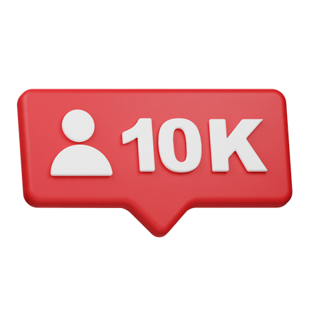 10.000 Follower-Benachrichtigung  3D Icon