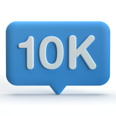 10k Followers  3D Icon