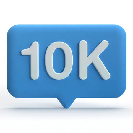 10k Followers  3D Icon