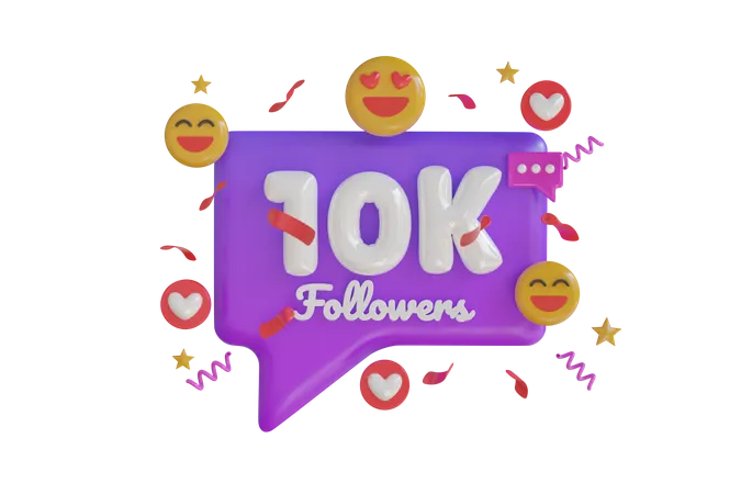10k Followers  3D Icon