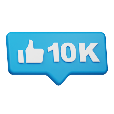 10K Likes  3D Icon