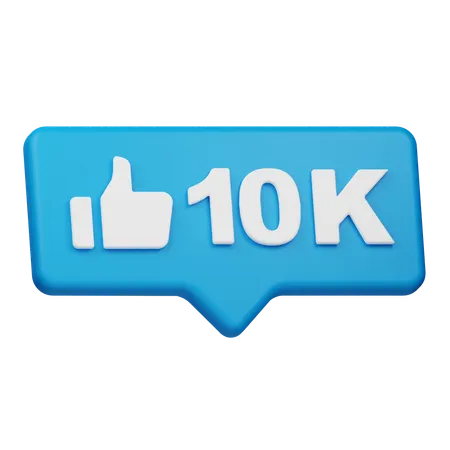 10K Likes  3D Icon