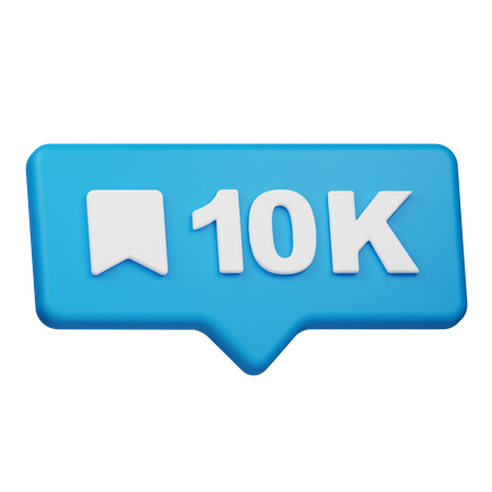 Notificação de favoritos de 10k  3D Icon