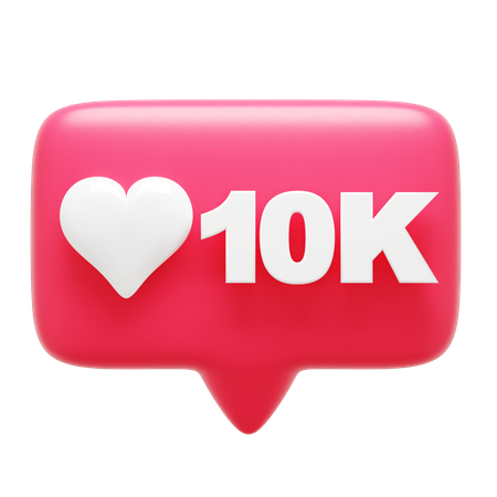 10K Notification  3D Icon