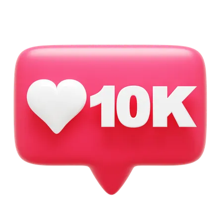 10K Notification  3D Icon