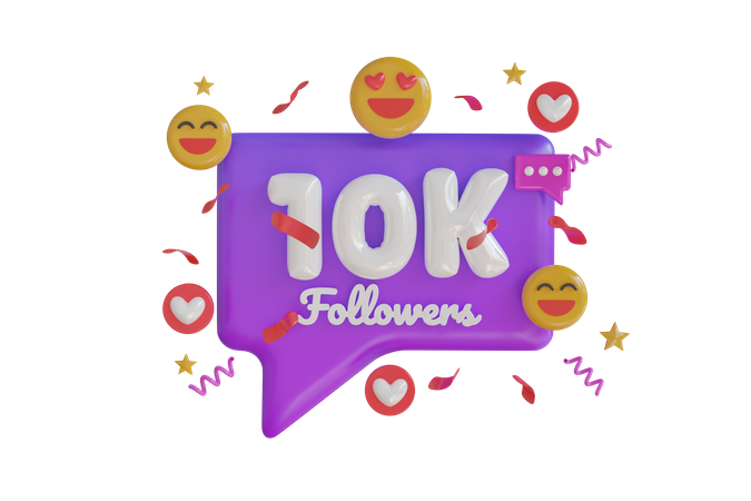 10k seguidores  3D Icon