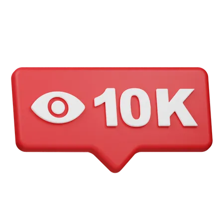 Notificação de 10 mil visualizações  3D Icon