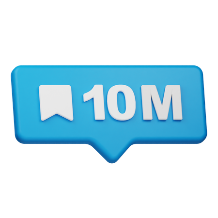 10M Bookmark Notification  3D Icon