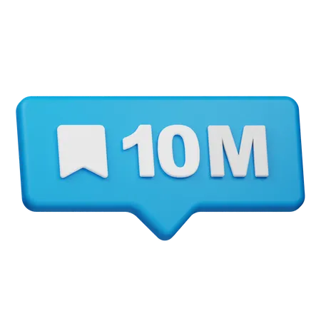 10M Bookmark Notification  3D Icon