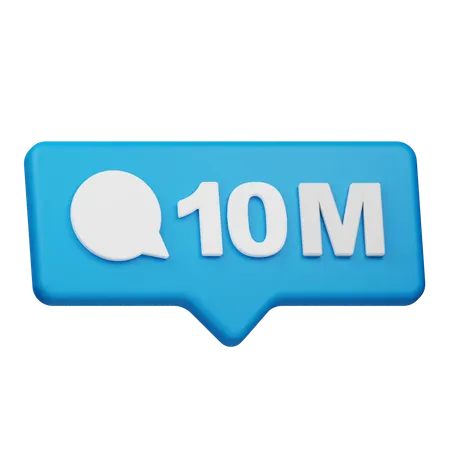 Notificação de comentário de 10m  3D Icon