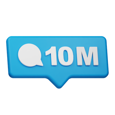 Notificación de comentarios de 10 m  3D Icon