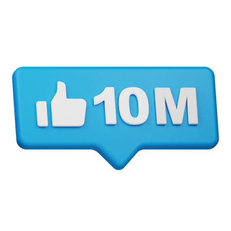 10M Likes  3D Icon