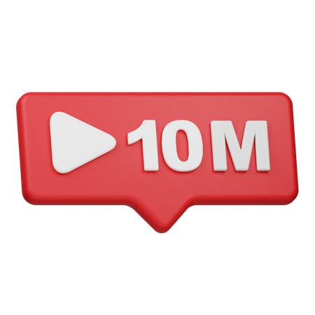 10M Plays Notification  3D Icon