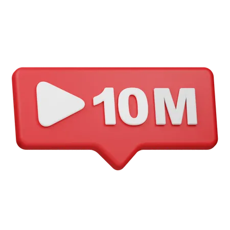 10M Plays Notification  3D Icon